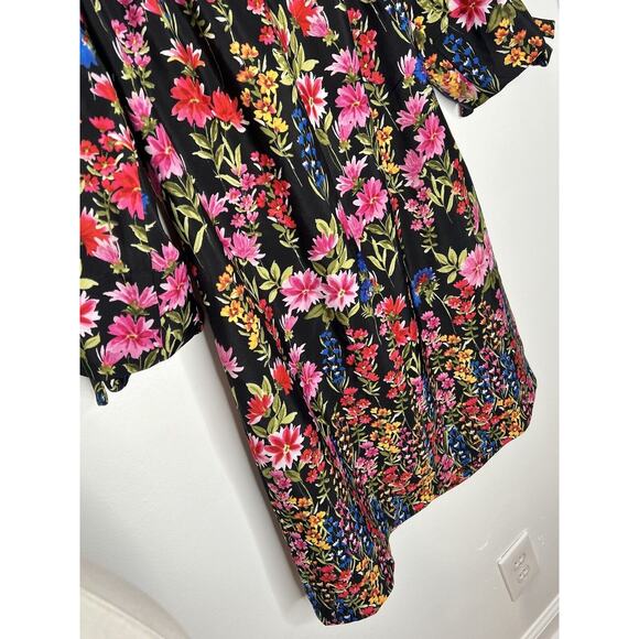Off The Shoulder Floral short Mini Shift Dress Vince Camuto‎ Bows Romantic Sz 4 - Picture 10 of 10